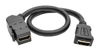 Connecteur HDMI F/F Keystone coudé avec câble
